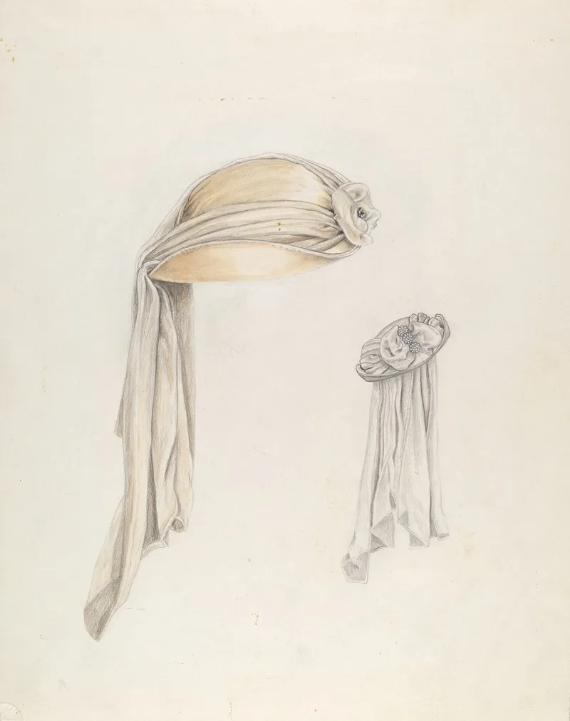 White Satin Hat by Lucien Verbeke - Canvas Print