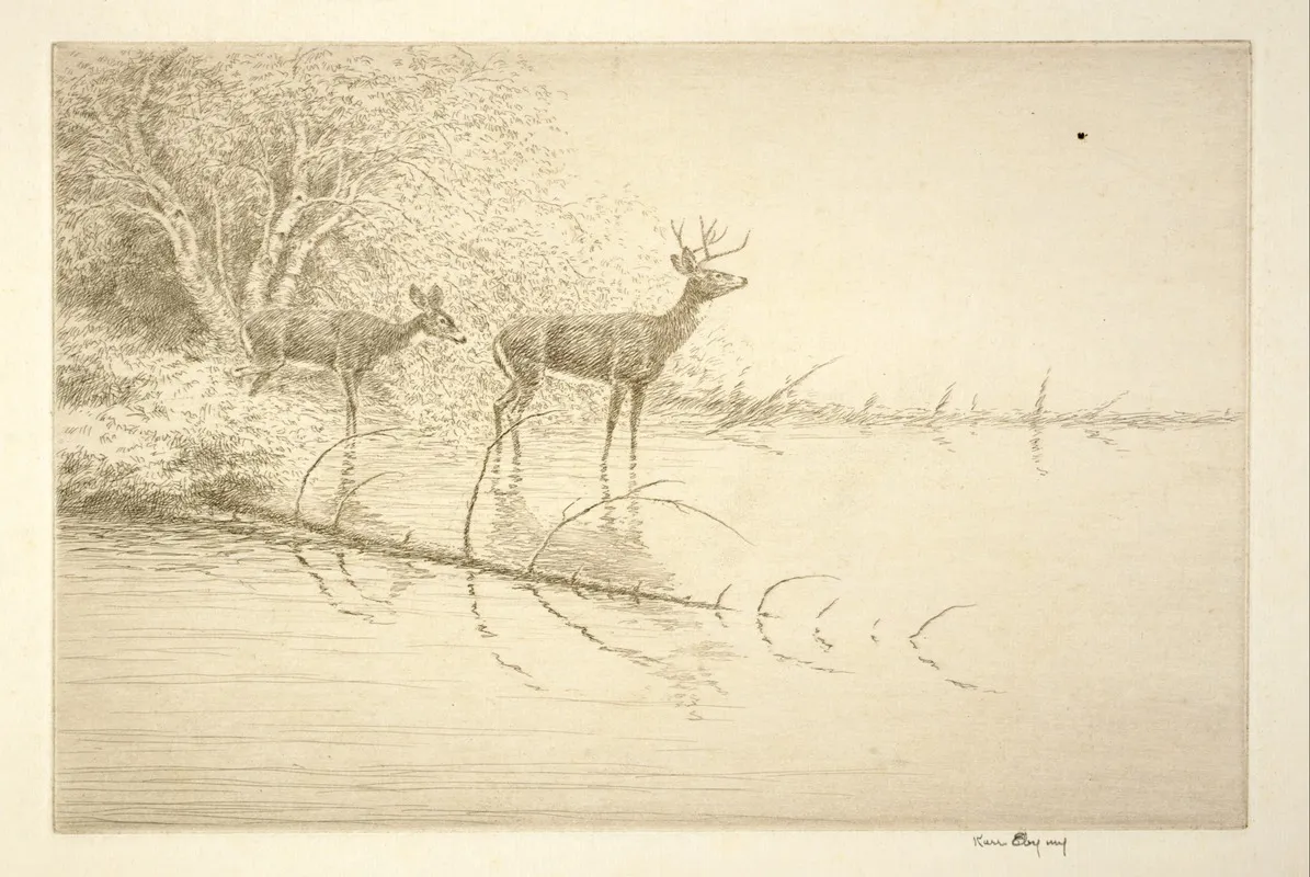 White Tails In The Morning by Kerr Eby - Canvas Print