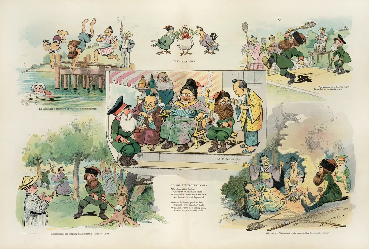 Why Not Settle It Socially At Oyster Bay by Samuel Ehrhart - Canvas Print