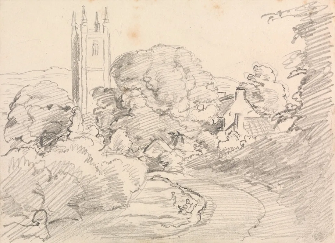 Widecombe Village by John Linnell - Canvas Print