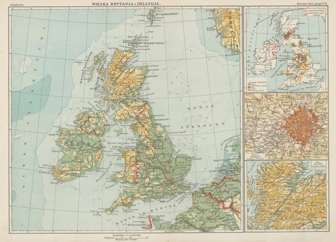 Wielka‎ ‎brytanja‎ ‎i‎ ‎irlandja by Blasius Kozenn - Canvas Print