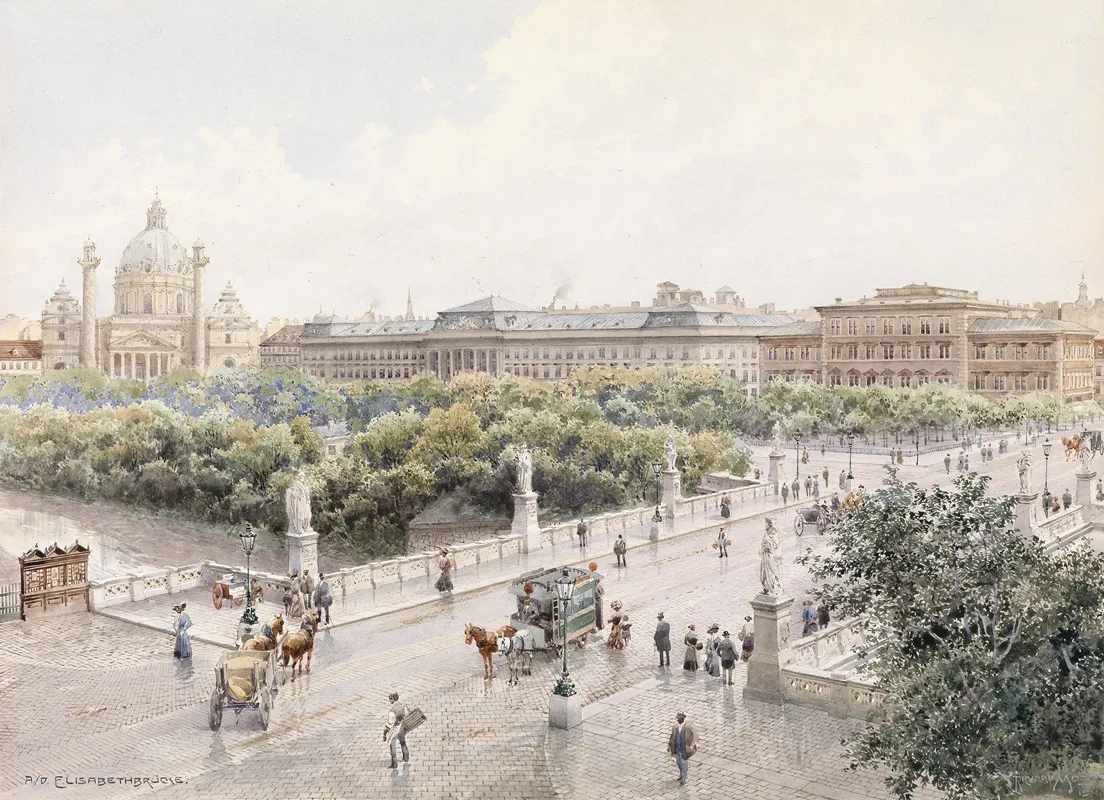 Wien Elisabethbrucke by Richard Moser - Canvas Print