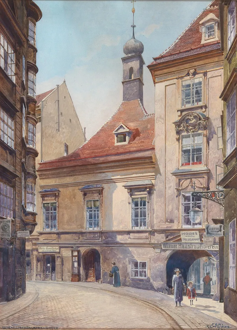 Wien I Schonlaterngasse by Feri Schwarz - Canvas Print
