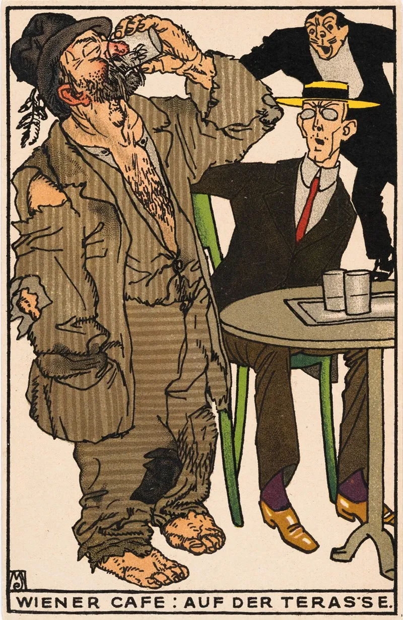 Wiener Cafe Auf Der Terrasse by Moriz Jung - Canvas Print