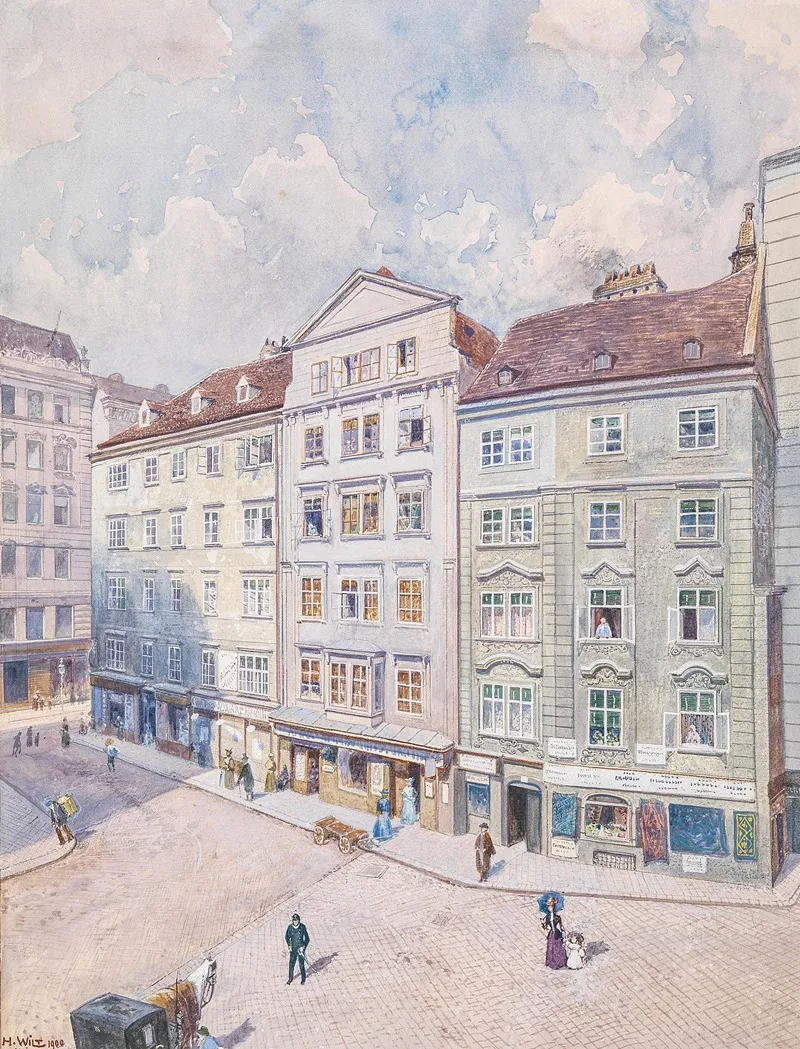 Wiener Hauserfront by Hans Wilt - Canvas Print
