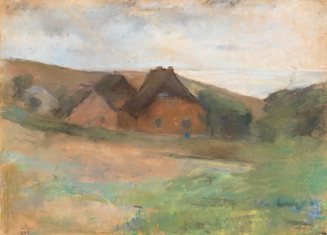 Wiesenlandschaft Mit Bauernhausern Kustendorf
