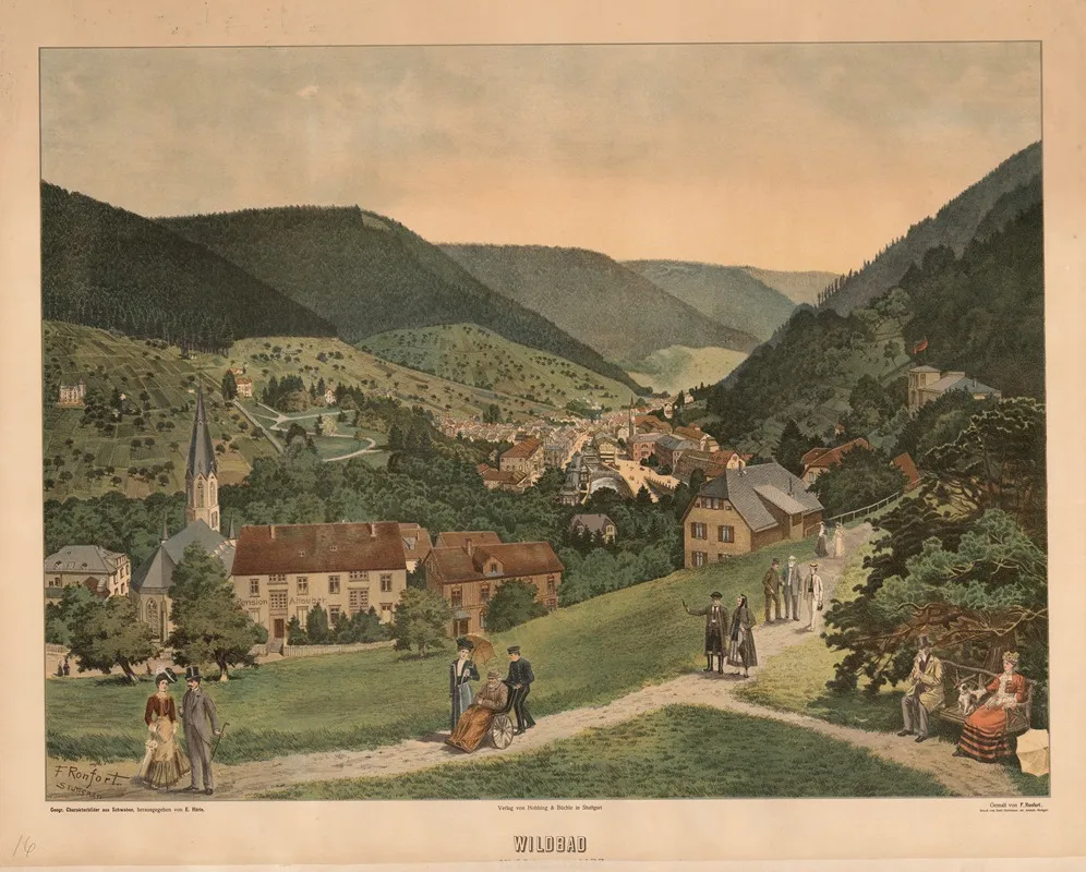 Wildbad In The Black Forest by Friedrich Ronfort - Canvas Print