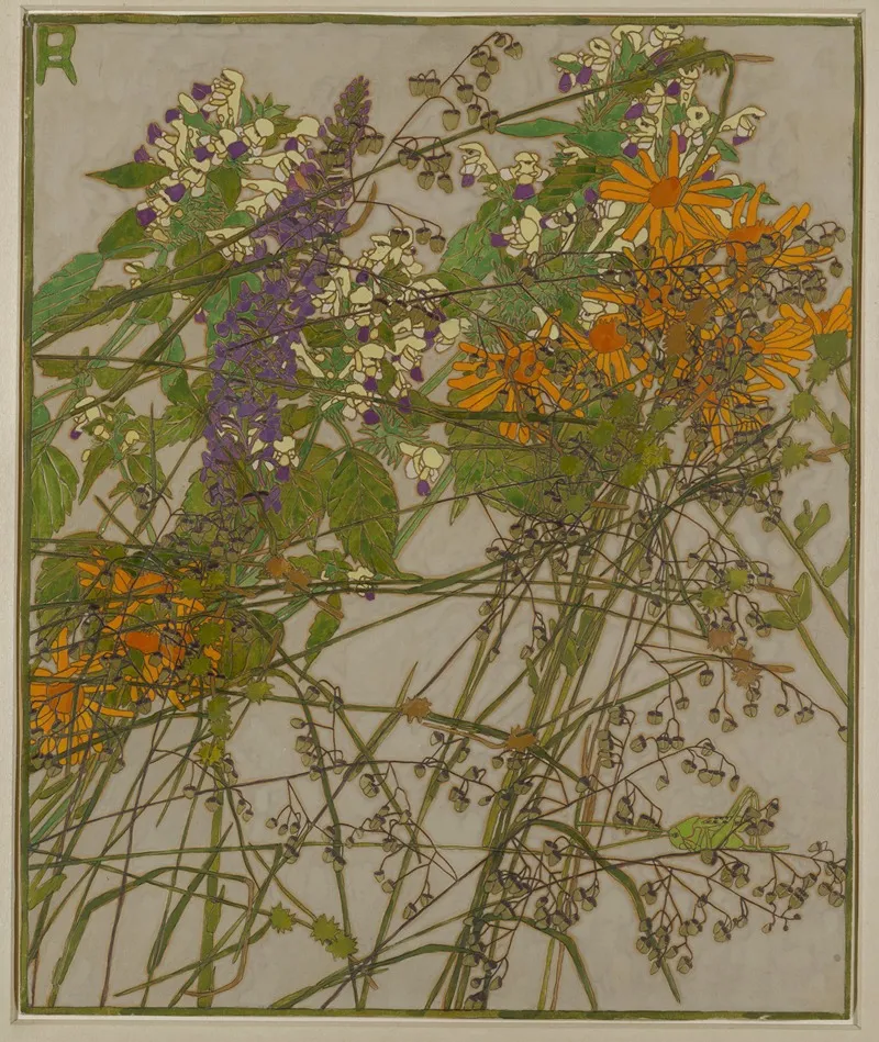 Wildflowers And A Grasshopper