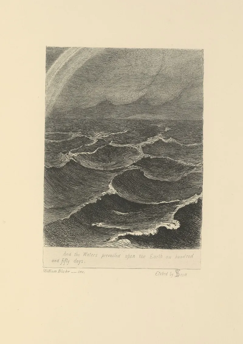 William Blake Etchings From His Works Pl 2 by William Bell Scott - Canvas Print
