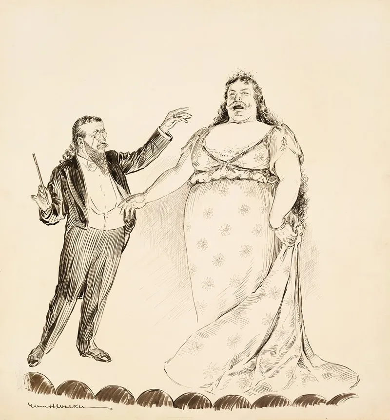 William Howard Taft Dressed As A Woman Sings On A Stage