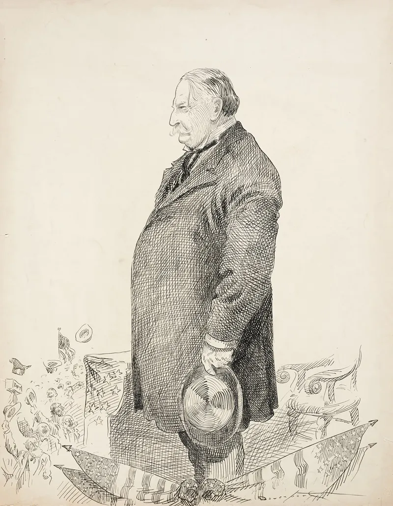 William Howard Taft Stands To Speak At An Event Looking At A Cheering Crowd