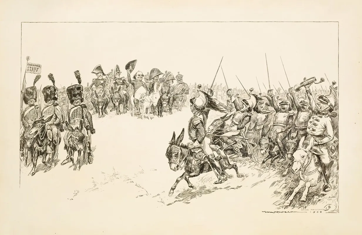 William Jennings Bryan As A General Cheered By His Army On The Field