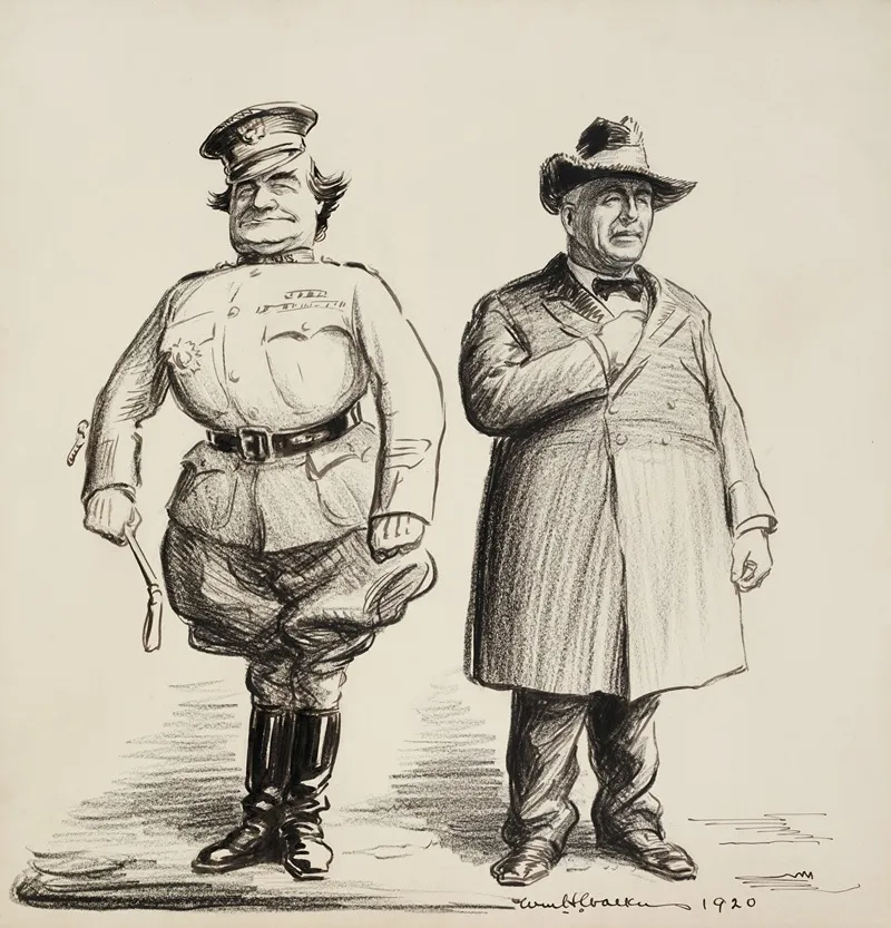 William Jennings Bryan Represented As A Puffed Up Man In A Military Uniform