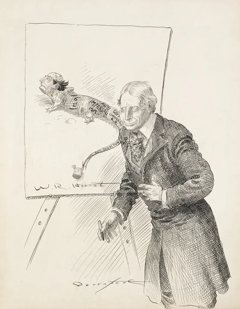 William Randolph Hearst Draws A Picture Of A Lizard With A Mans Head