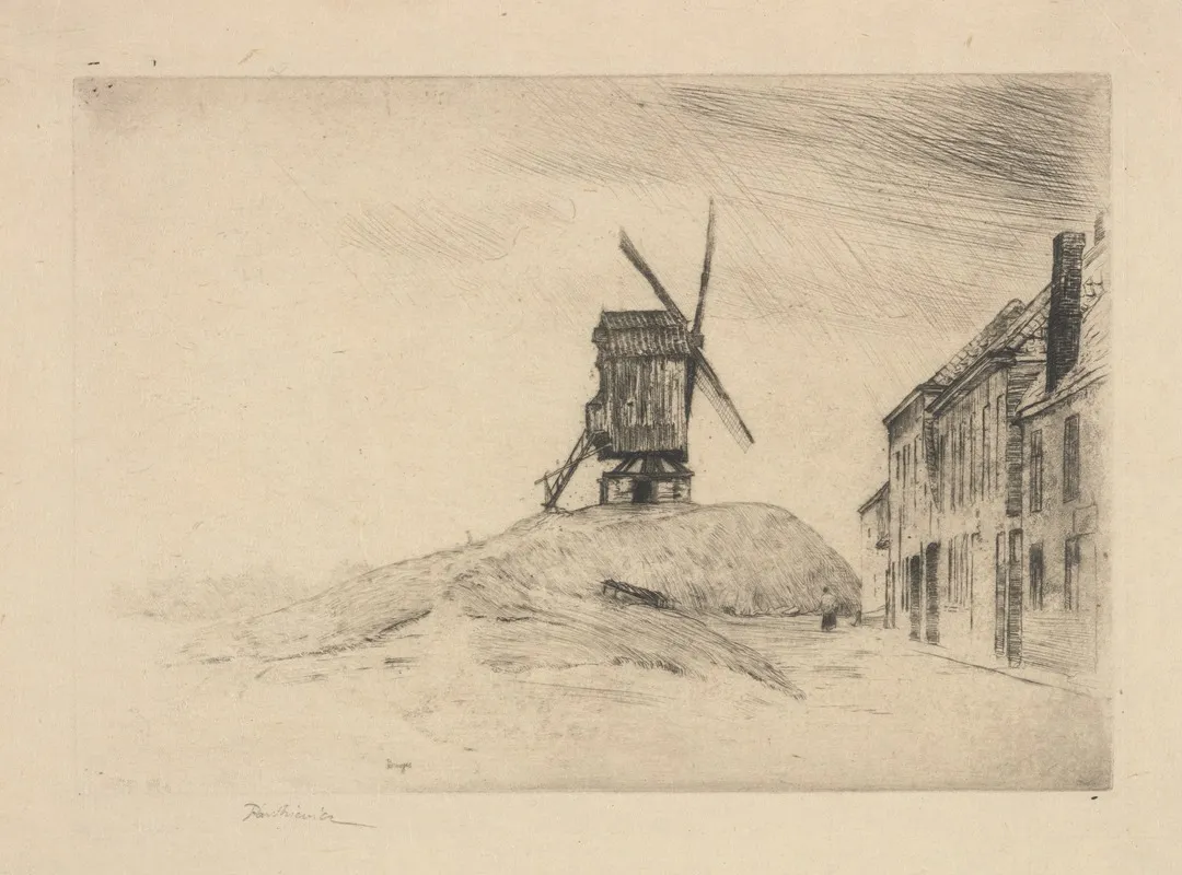 Windmill In Bruges 2 by Józef Pankiewicz - Canvas Print