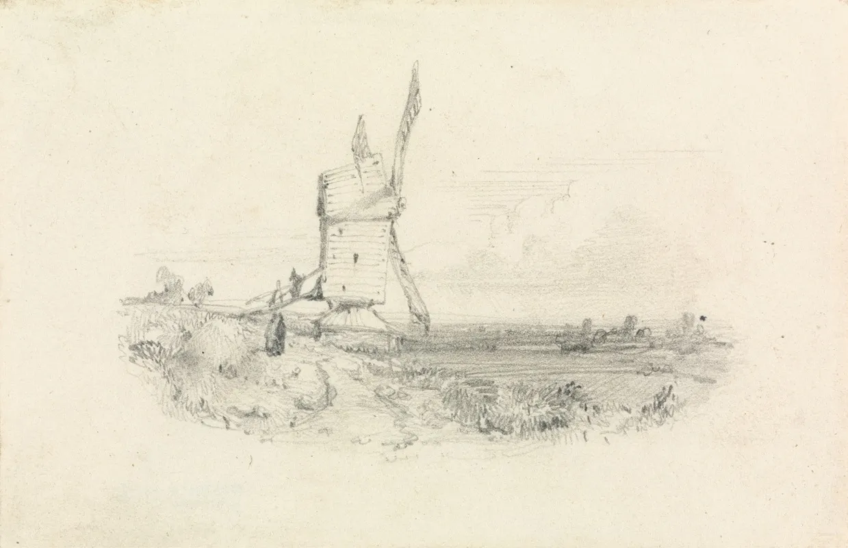 Windmill by William Callow - Canvas Print