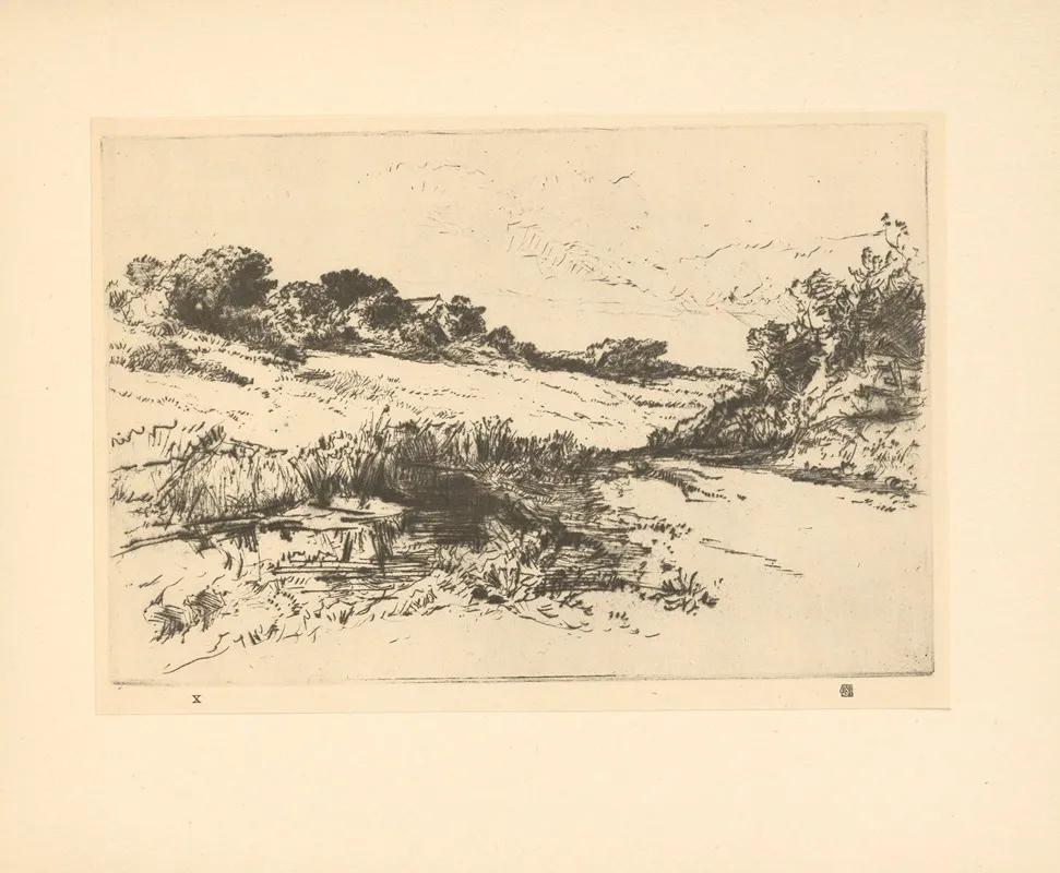 Windmill‎ ‎hill by Francis Seymour Haden - Canvas Print