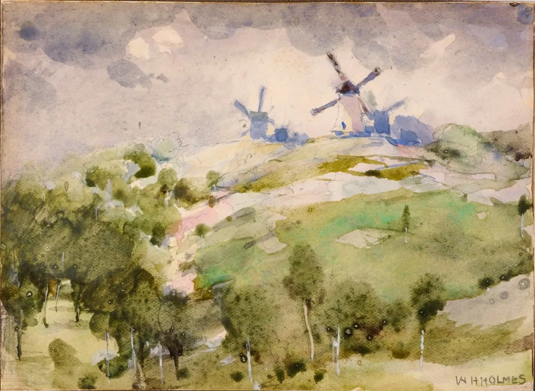 Windmills by William Henry Holmes - Canvas Print