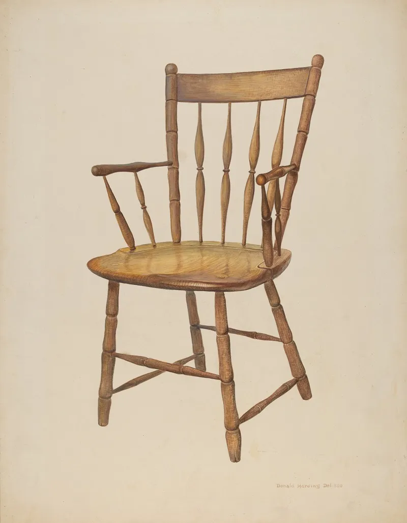 Windsor Armchair by Donald Harding - Canvas Print