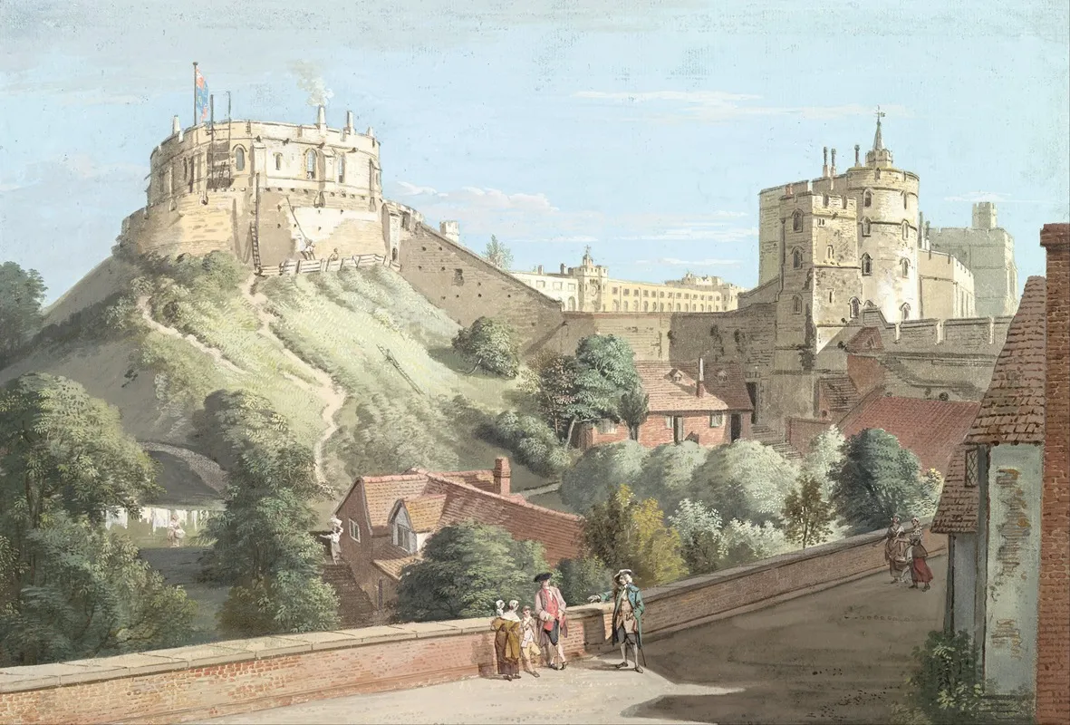 Windsor Castle The Round Tower Royal Court And Devils Tower From The Black Rod