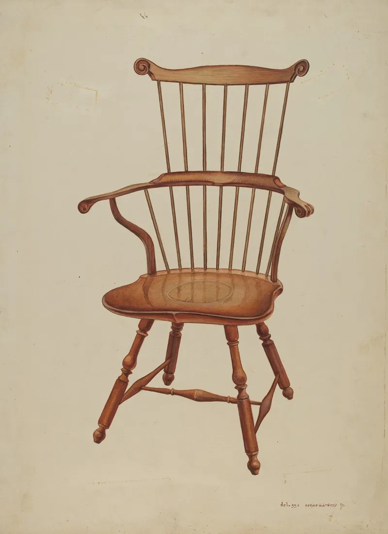 Windsor Comb Back Chair by Ernest A. Towers, Jr. - Canvas Print