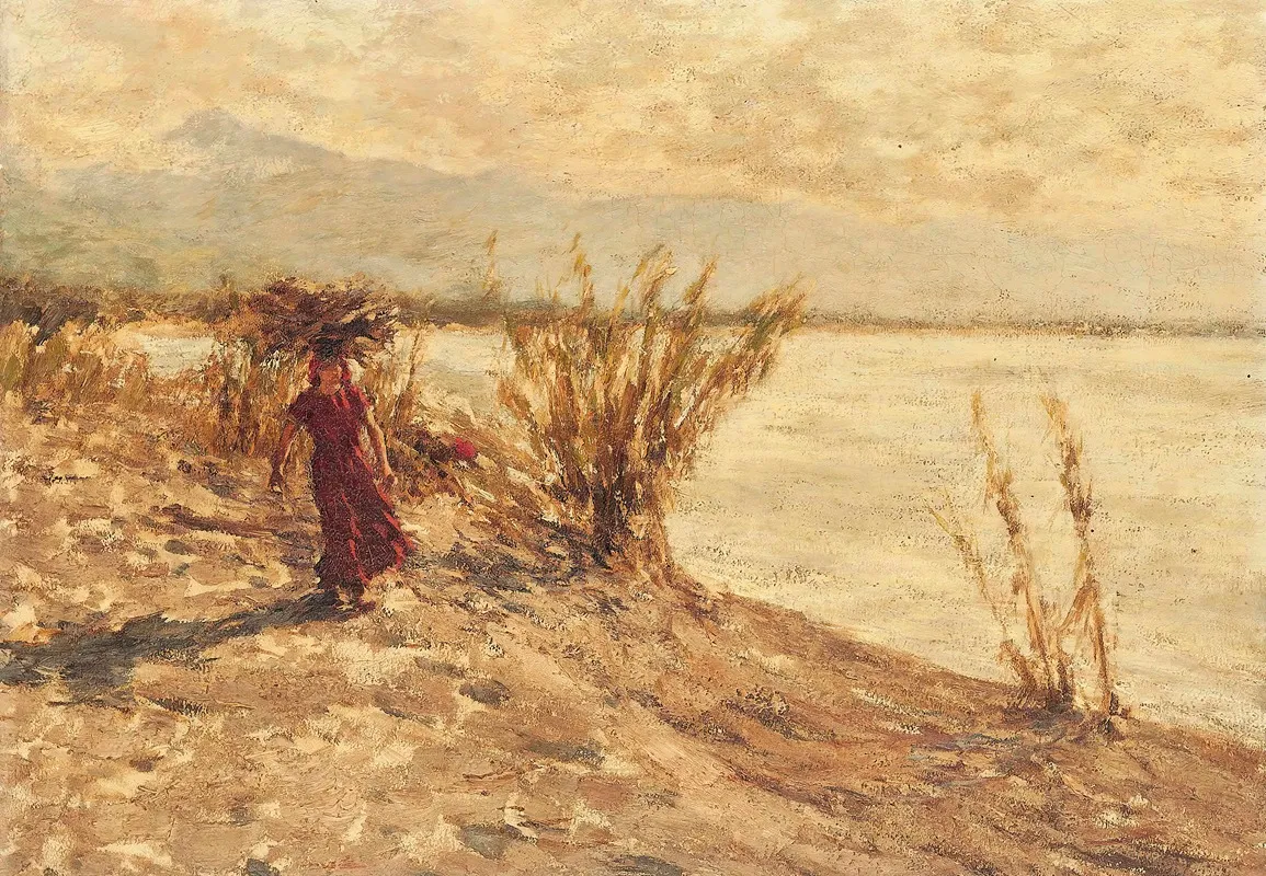 Windswept Walk Carrara Mountains Italy by Henry Herbert La Thangue - Canvas Print