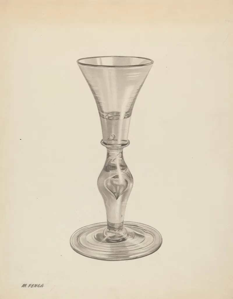 Wine Glass 11 by Michael Fenga - Canvas Print