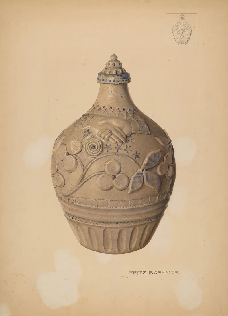 Wine Jug by Fritz Boehmer - Canvas Print