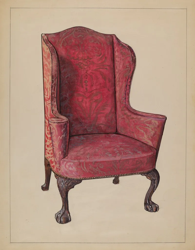 Wing Chair 3 by M. Rosenshield-von-Paulin - Canvas Print
