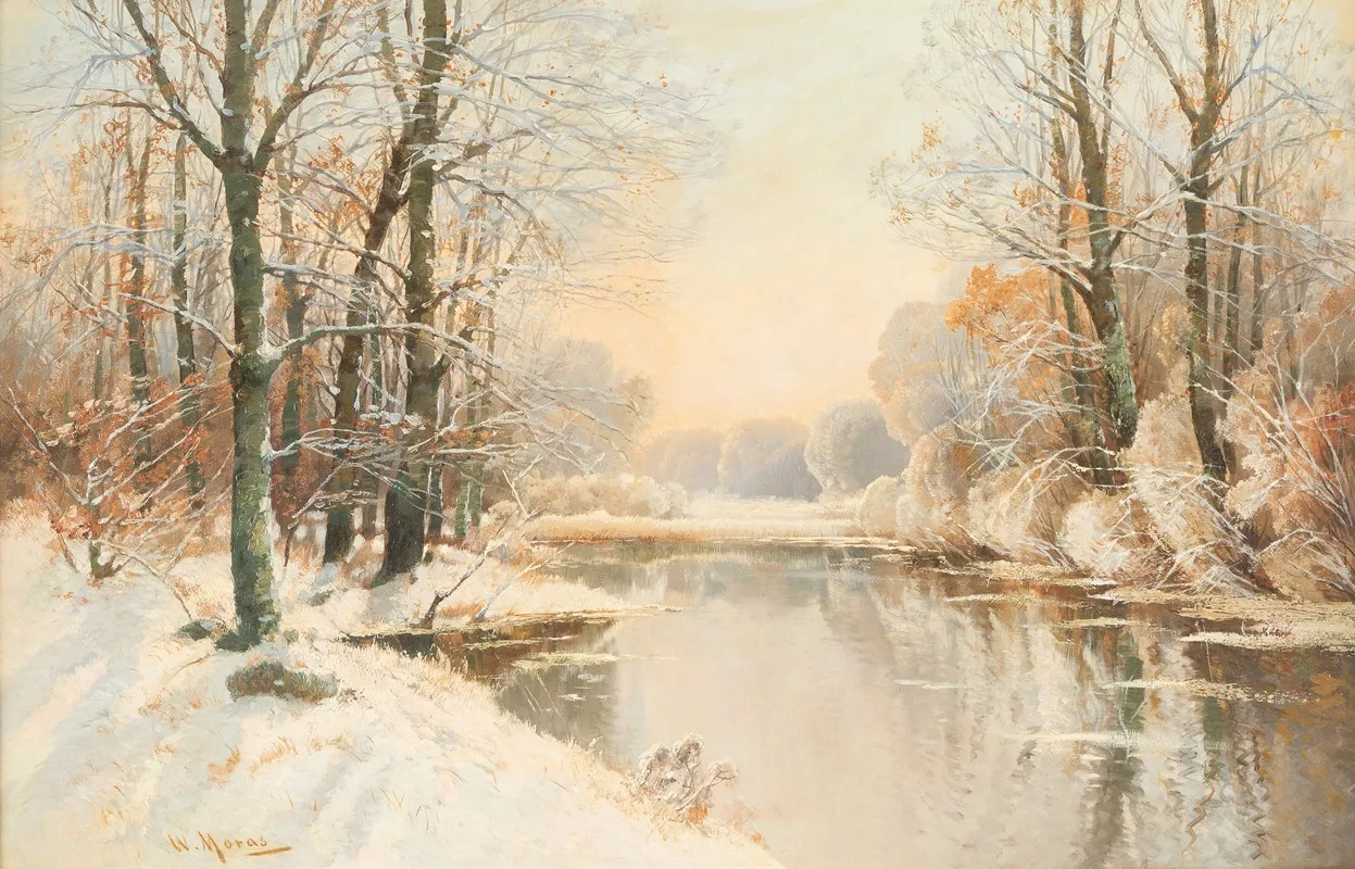 Winter At Spreewald by Walter Moras - Canvas Print