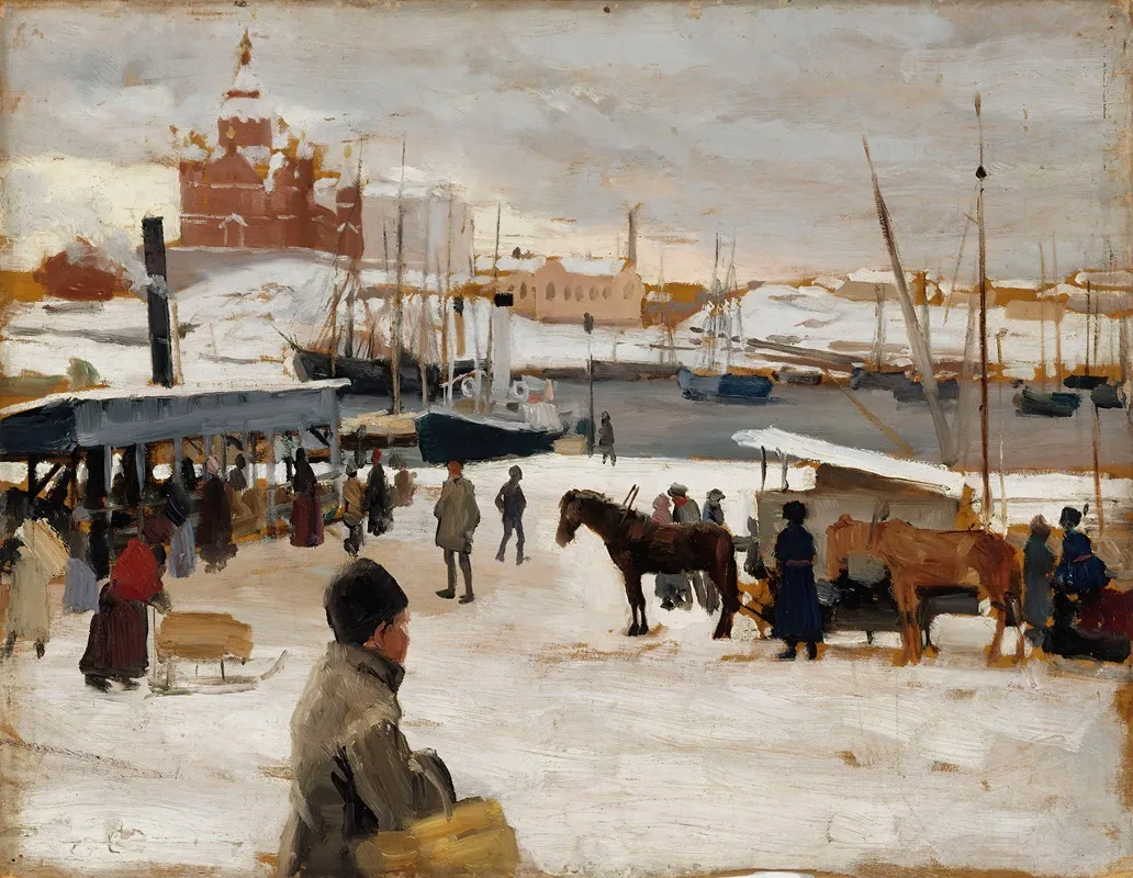 Winter Day In Helsinki Market Square Study