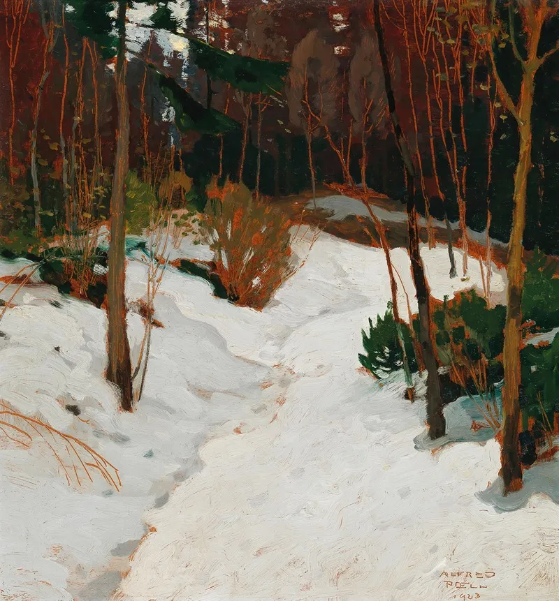 Winter Forest by Alfred Poell - Canvas Print