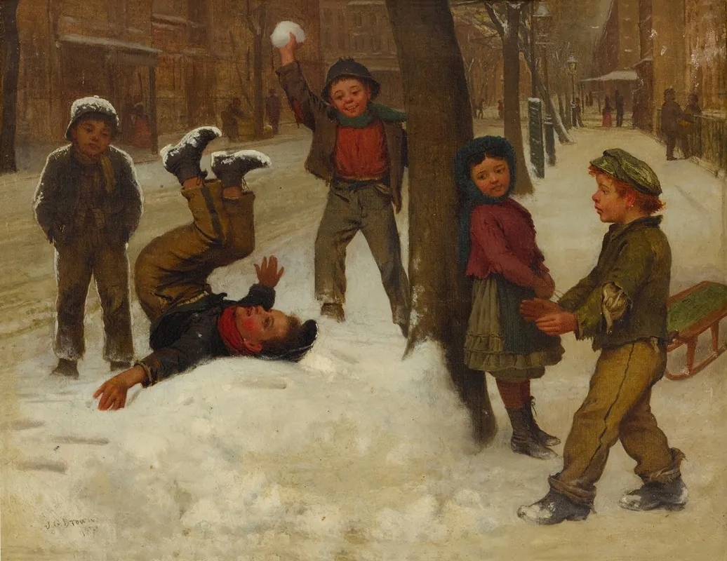 Winter Games by John George Brown - Canvas Print
