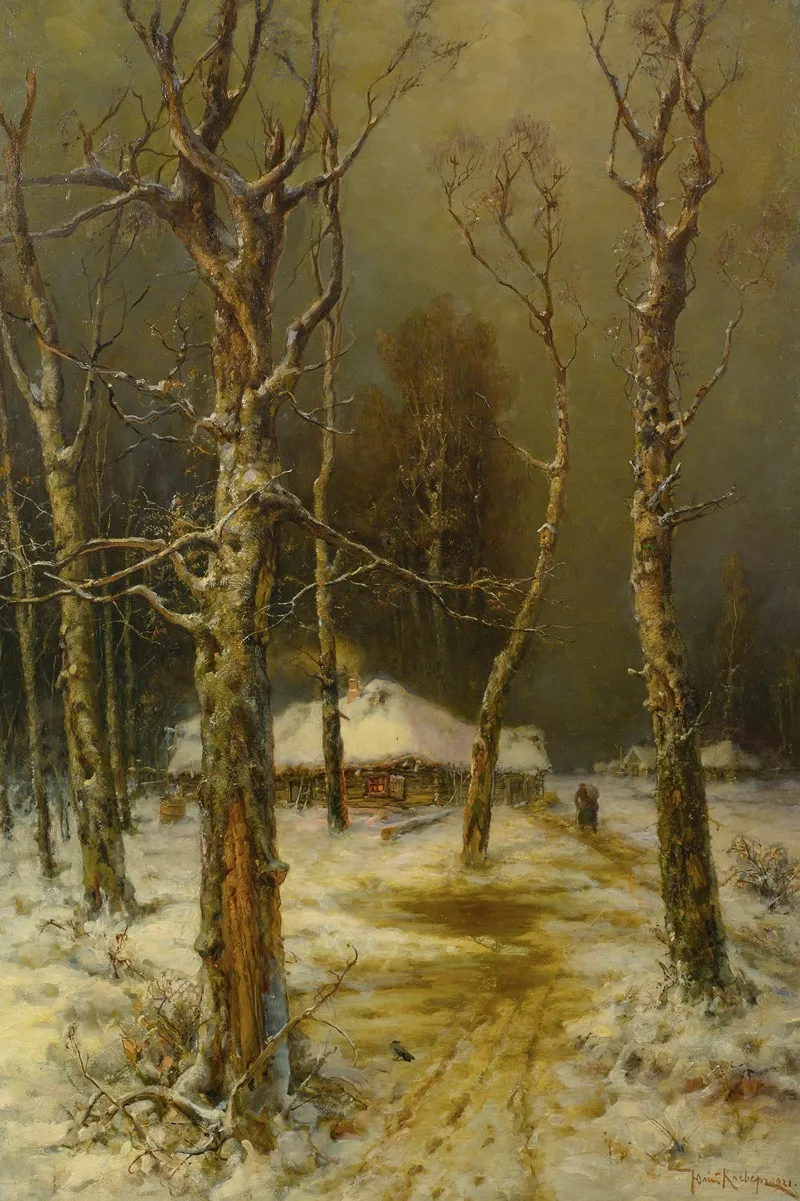 Winter In Russia by Julius Sergius Klever - Canvas Print