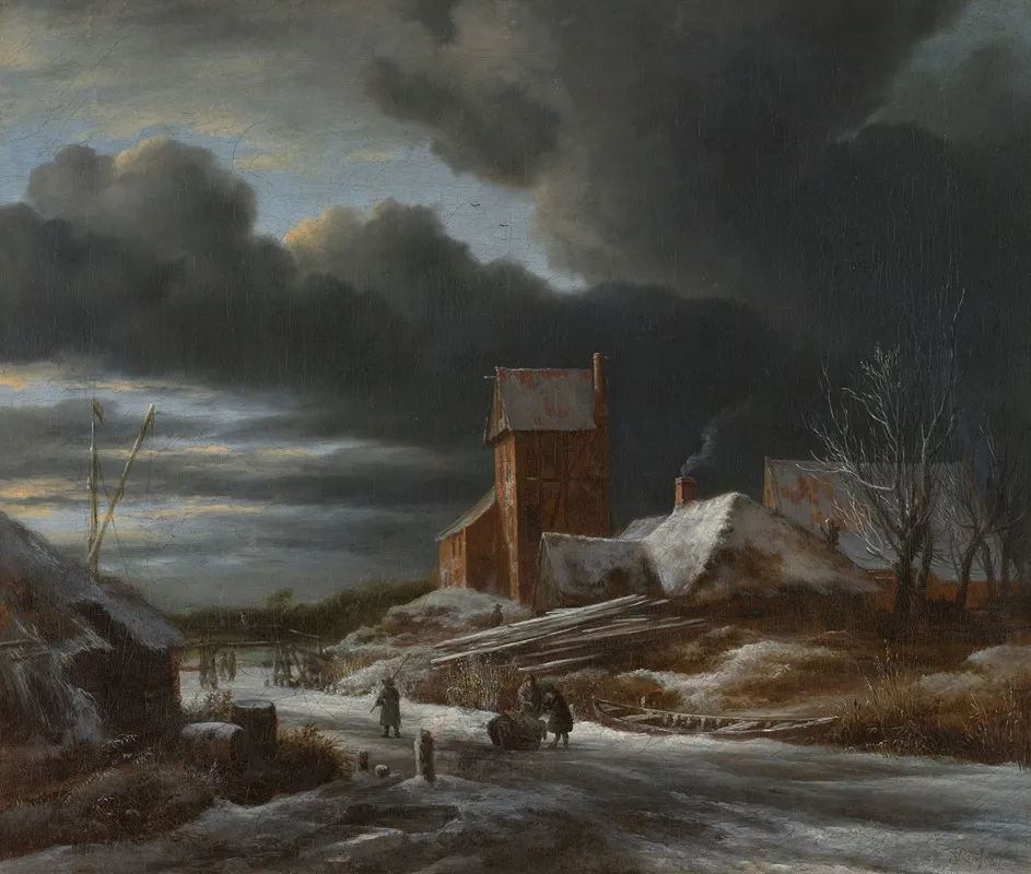 Winter Landscape 50 by Jacob van Ruisdael - Canvas Print