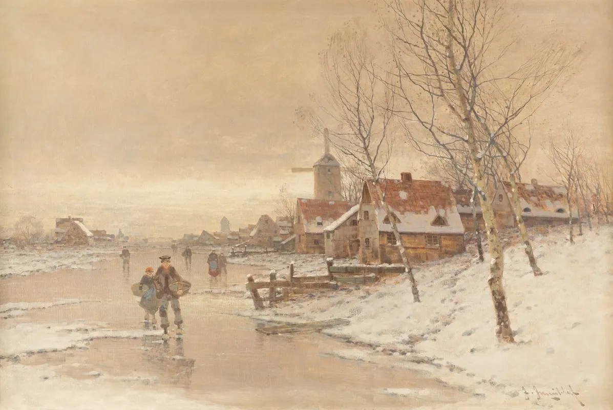 Winter Landscape 59 by Johann Jungblut - Canvas Print