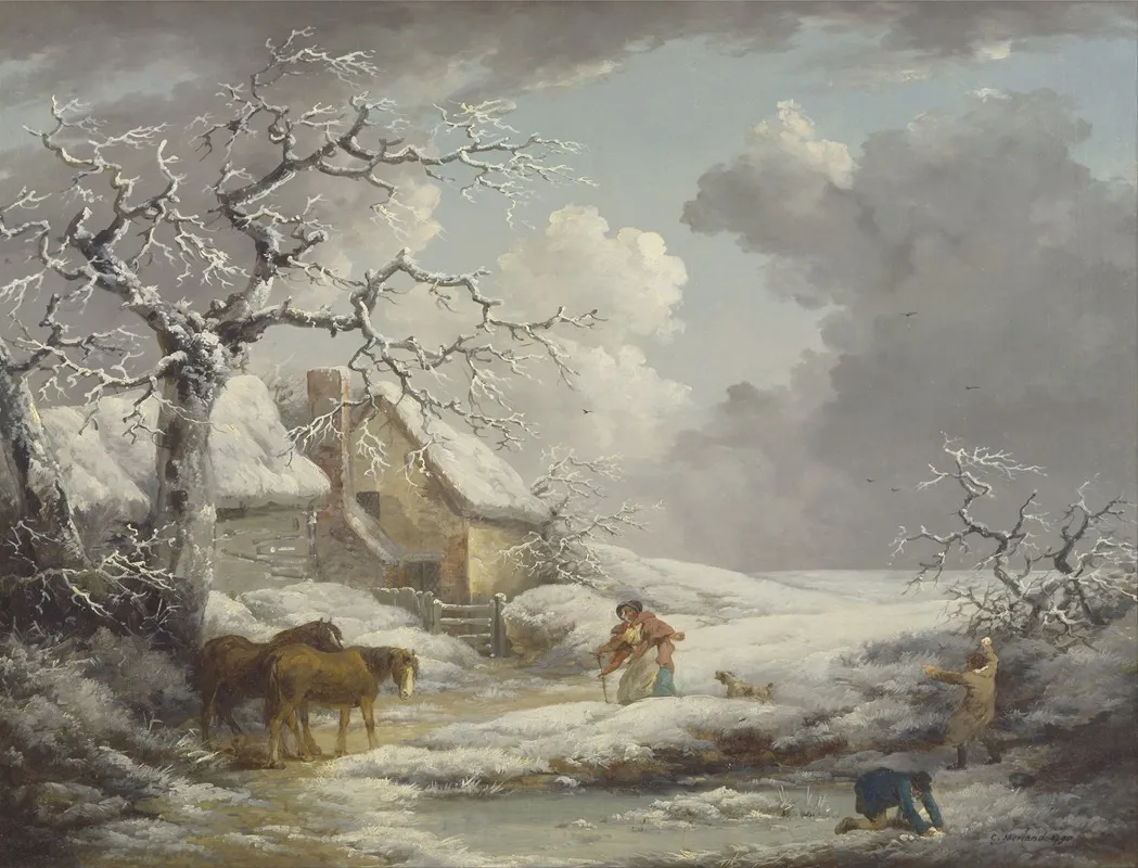 Winter Landscape 6 by George Morland - Canvas Print