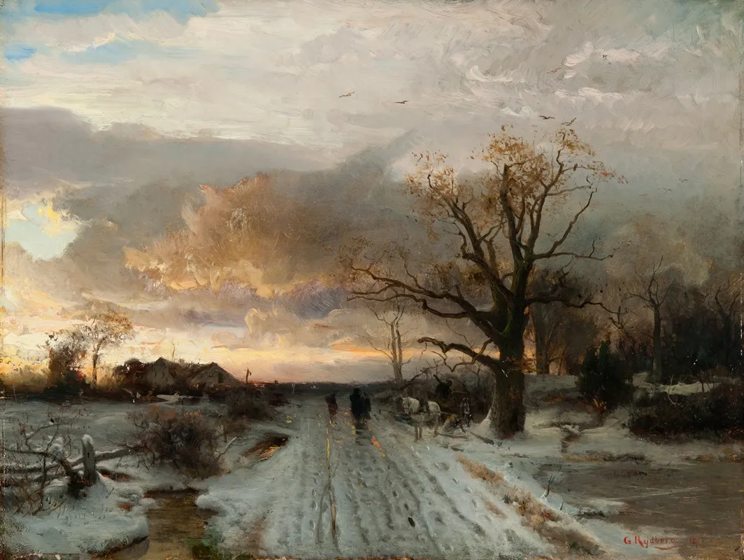 Winter Landscape 70 by Gustaf Rydberg - Canvas Print