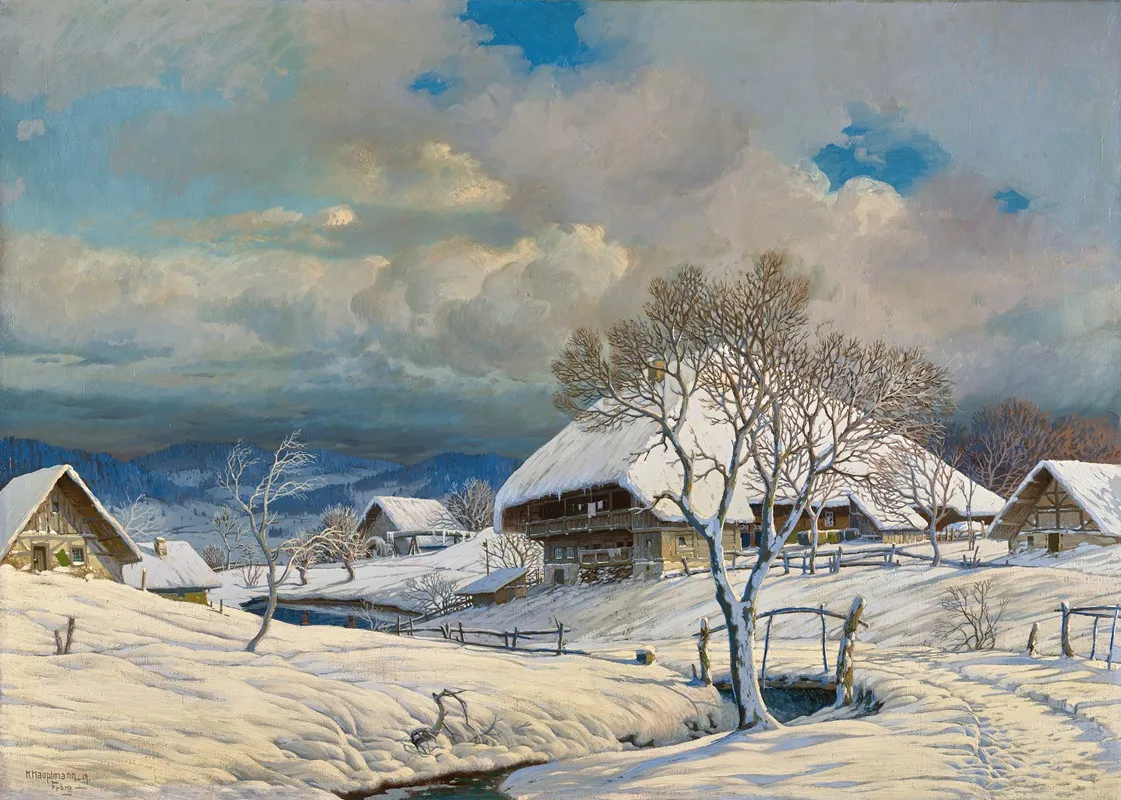 Winter Landscape 82 by Karl Hauptmann - Canvas Print