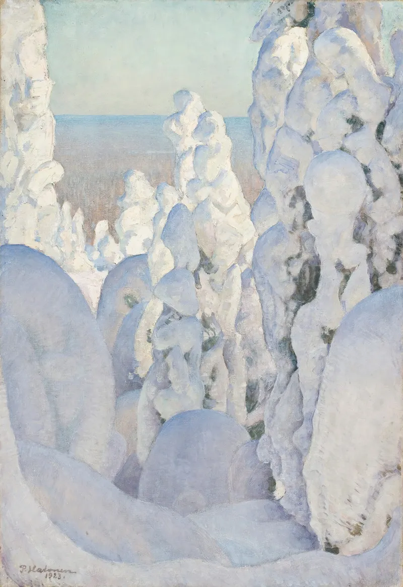 Winter Landscape Kinahmi by Pekka Halonen - Canvas Print