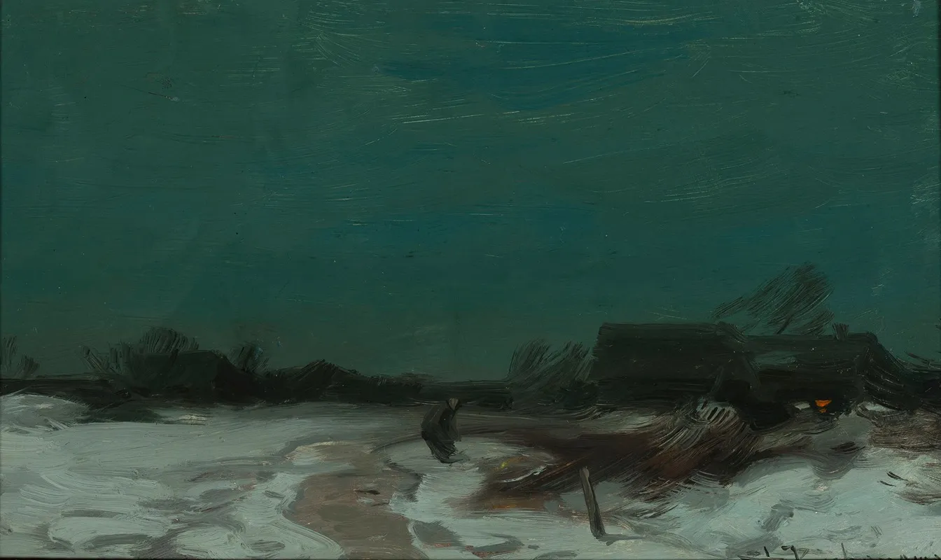 Winter Landscape With Cottages 3