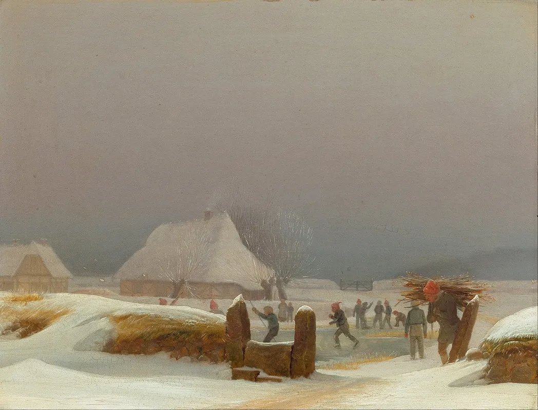 Winter Lanscape From Funen by Wilhelm Bendz - Canvas Print