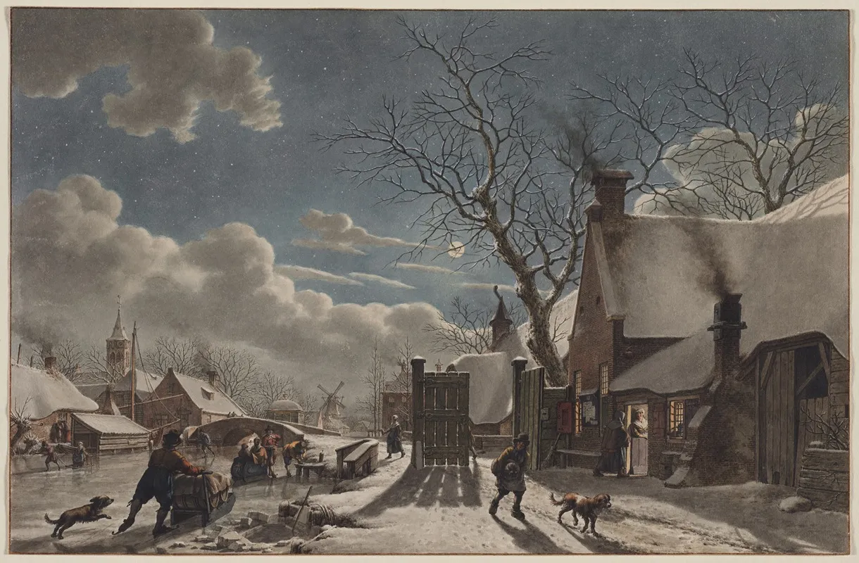 Winter Night In A Dutch Town