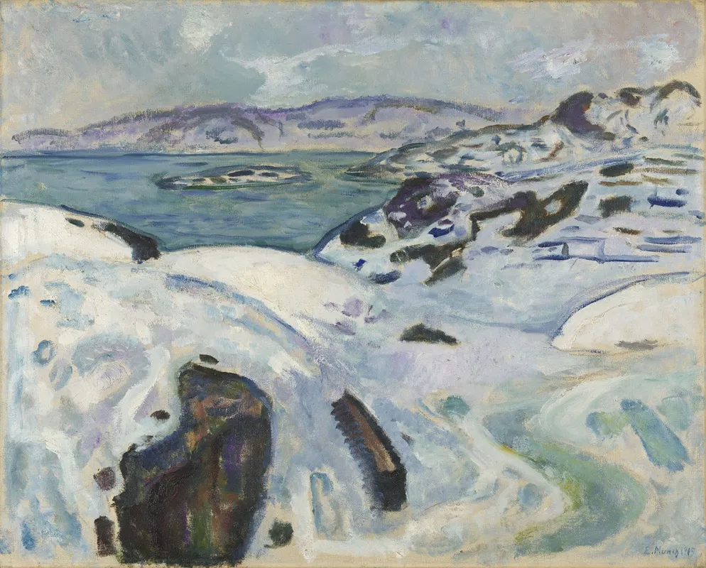 Winter On The Fiord by Edvard Munch - Canvas Print