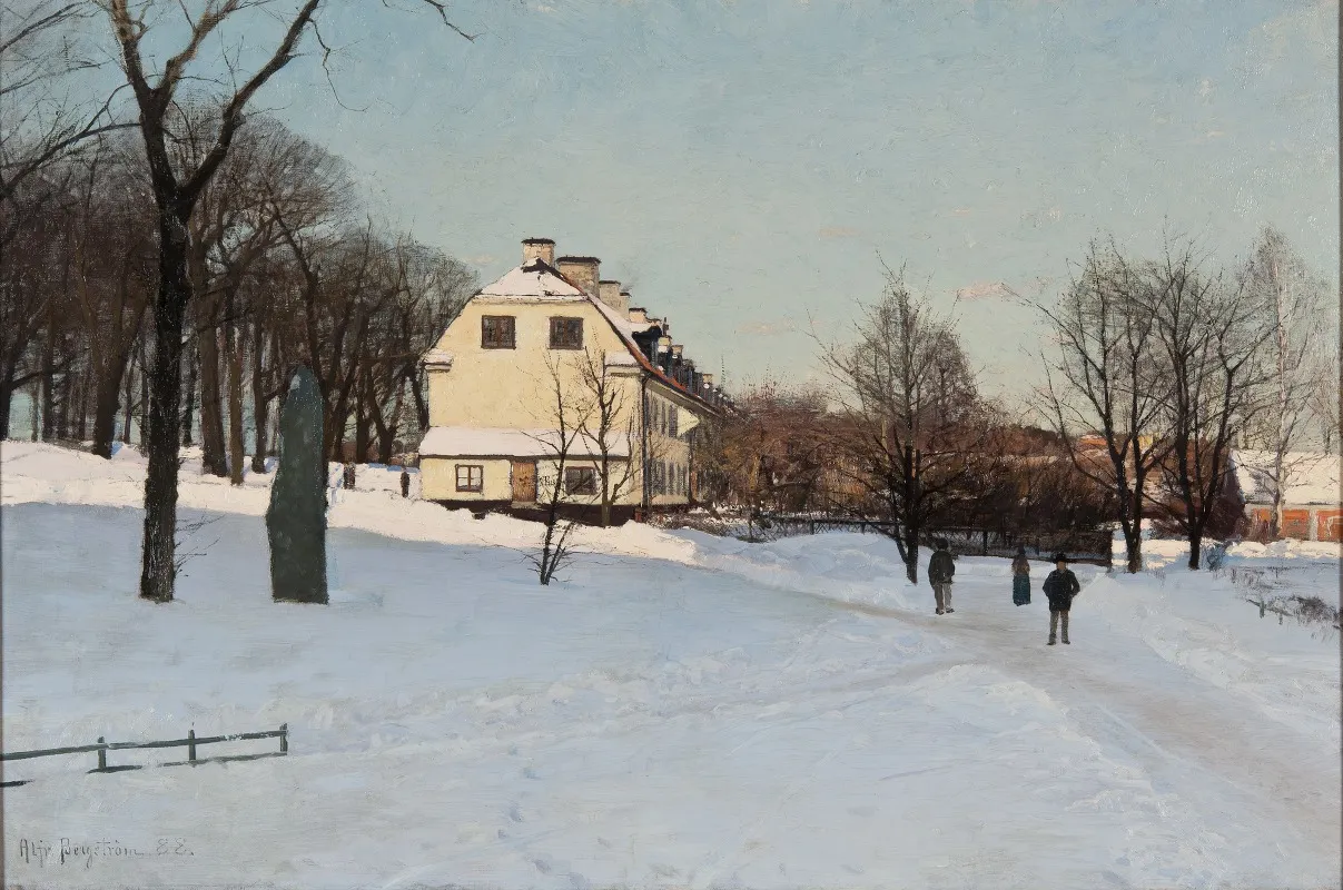 Winter Skeppsholmen Stockholm by Alfred Bergström - Canvas Print