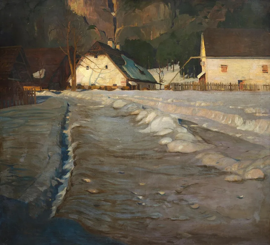 Winter Sonne by Alfred Poell - Canvas Print