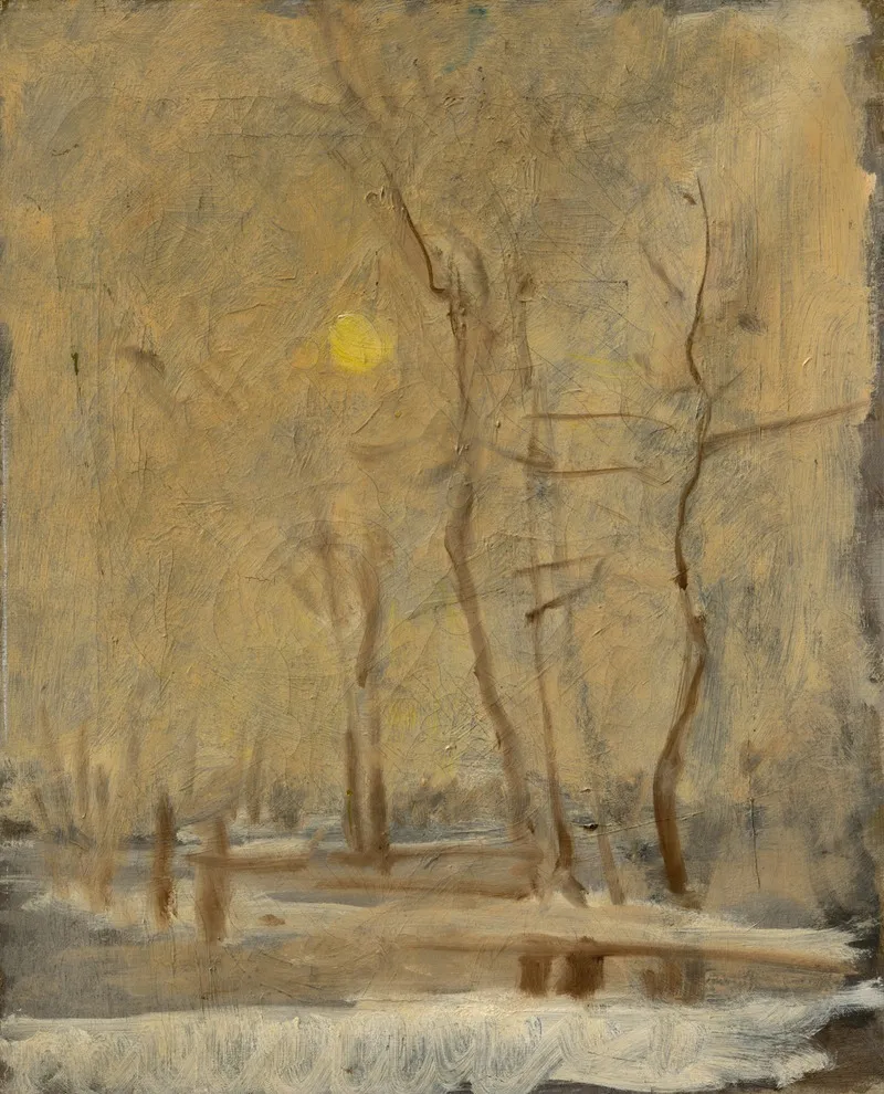 Winter Sun In A Landscape With A Brook Motif From Strazky