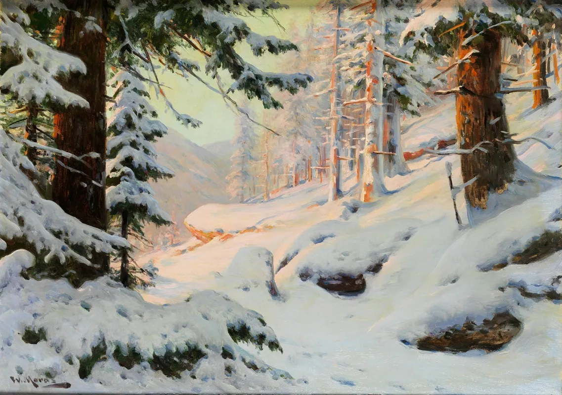 Winter Sun by Walter Moras - Canvas Print