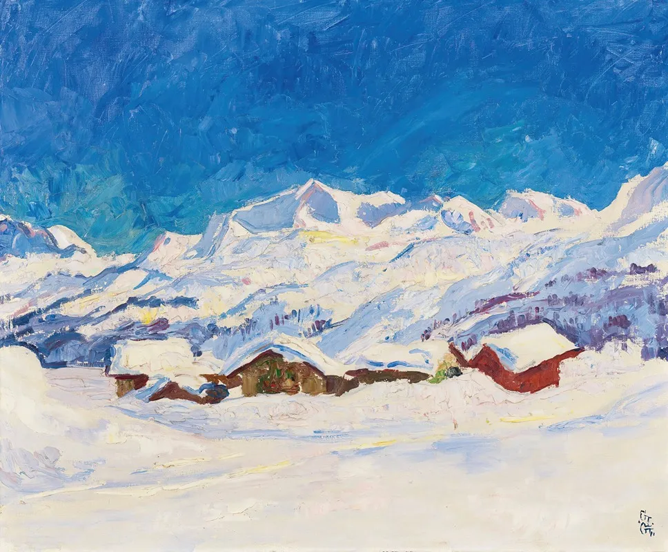 Winterlandscape Near Maloja by Giovanni Giacometti - Canvas Print