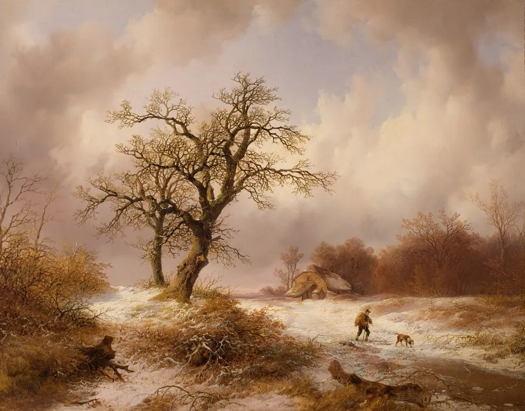 Winterlandschaft 2 by Remigius Adrianus van Haanen - Canvas Print